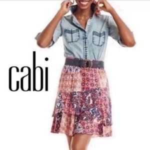 NWOT CAbi Multicolor Isabel Layered Tiered Skirt Size L